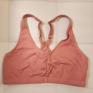 Fruit of the Loom‎ Womens Pink Cotton Racerback Sports Bra Size 34 90011